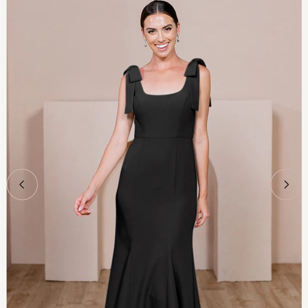 Revelry Black Maxi Dress with Bow Tie Straps